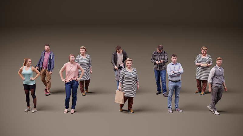 Sammlung von Menschen x 10 11 3D Modell .c4d .max .obj .3ds .fbx .stl .blend 