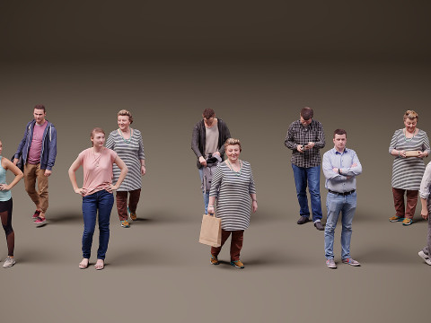 Sammlung von Menschen x 10 11 3D Modell
