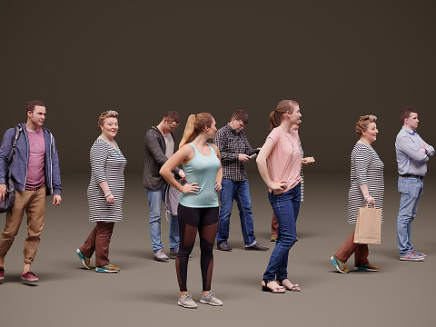 Sammlung von Menschen x 10 11 3D Modell