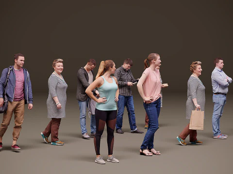 Collection of people x 10 11 3D Model