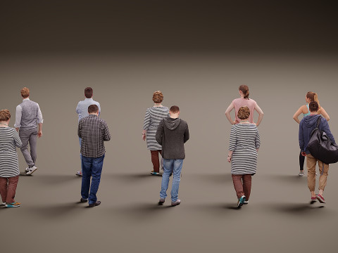 Sammlung von Menschen x 10 11 3D Modell