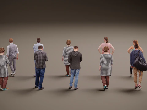 Collection of people x 10 11 3D Model