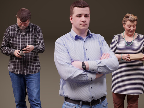 Sammlung von Menschen x 10 11 3D Modell