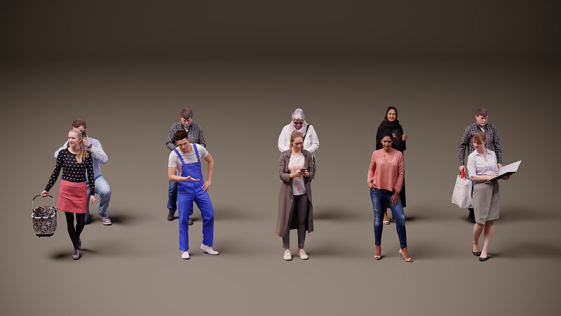 Collection de personnes x 10 12 Modèle 3D .c4d .max .obj .3ds .fbx .stl .blend
