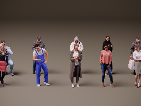 Sammlung von Menschen x 10 12 3D Modell