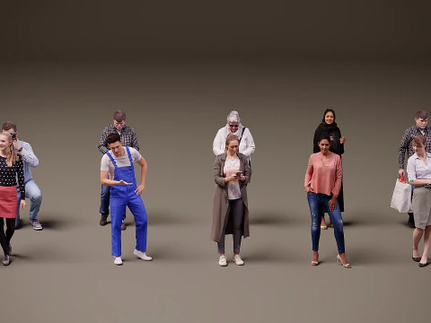 लोगों का संग्रह x 10 12 3D मॉडल