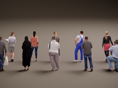 Collection de personnes x 10 12 Modèle 3D