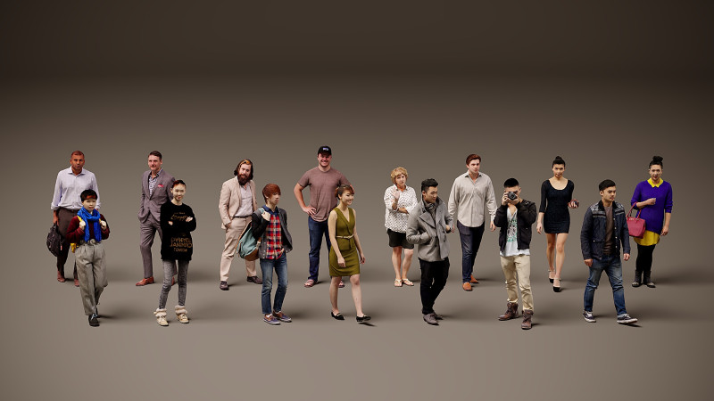 人物集合×15 3Dモデル .c4d .max .obj .3ds .fbx .stl .blend