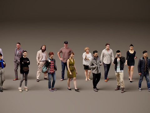 Koleksi orang x 15 Model 3D