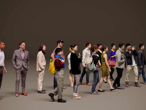 人物集合×15 3Dモデル