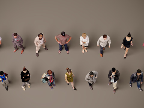 人物集合×15 3Dモデル