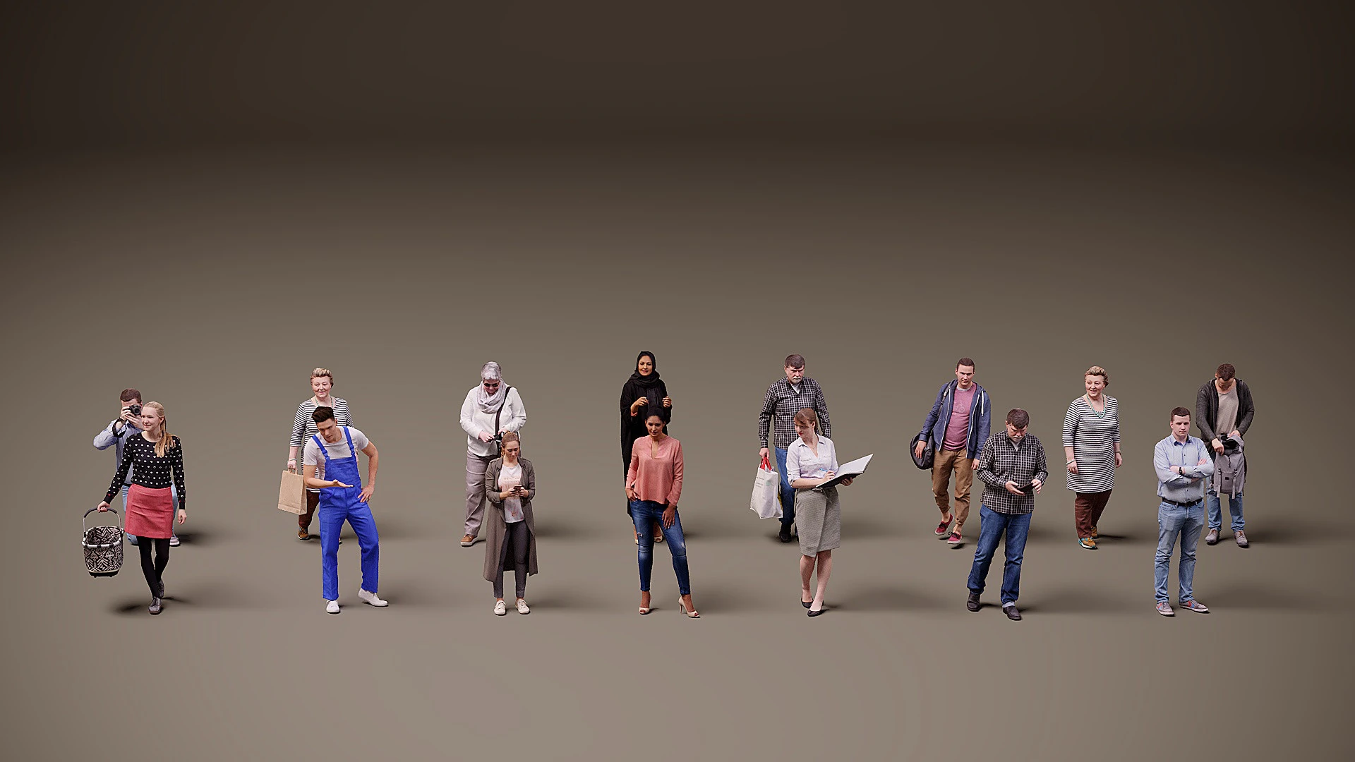 Collection of people x 15 00 3D Model .c4d .max .obj .3ds .fbx .stl .blend 
