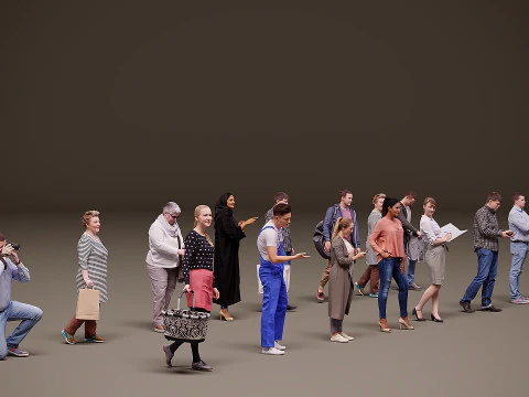 Collection of people x 15 00 3D Model
