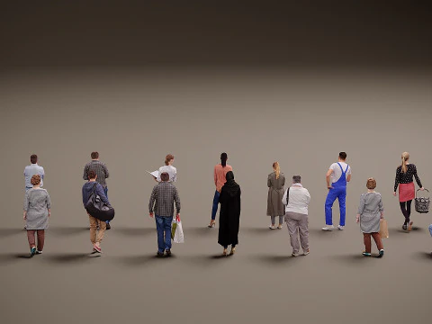 Collection of people x 15 00 3D Model
