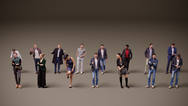 人物集×15 01 3Dモデル .c4d .max .obj .3ds .fbx .stl .blend 