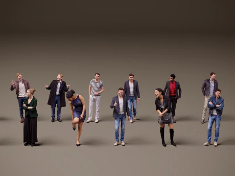 Collection of people x 15 01 3D Model