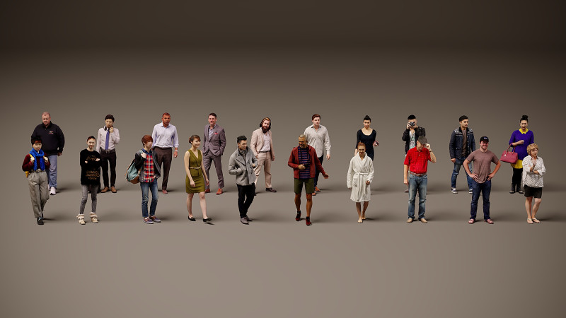 Verzameling van mensen x 20 3D Model .c4d .max .obj .3ds .fbx .stl .blend 