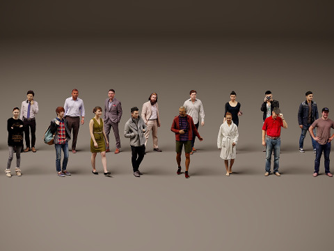 Koleksi orang x 20 Model 3D