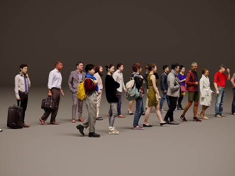 Verzameling van mensen x 20 3D Model