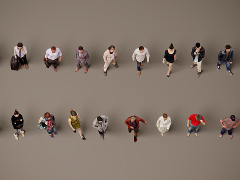 Verzameling van mensen x 20 3D Model