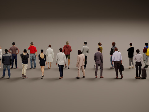 Verzameling van mensen x 20 3D Model