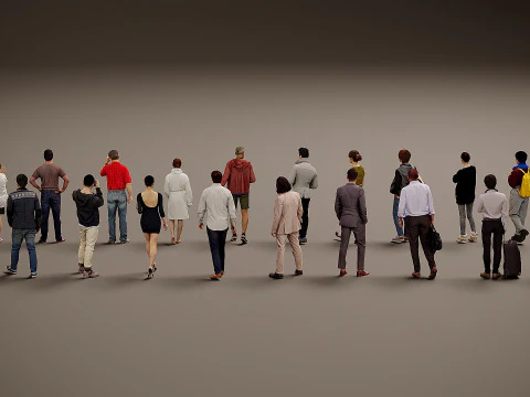 Collection of people x 20 3D Model