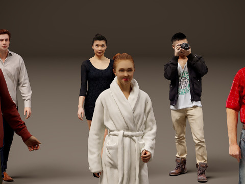 Verzameling van mensen x 20 3D Model