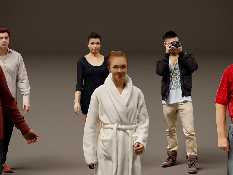 Collection of people x 20 3D Model