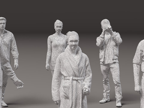 Verzameling van mensen x 20 3D Model