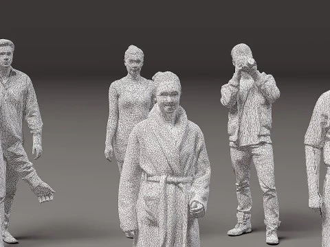Collection of people x 20 3D Model