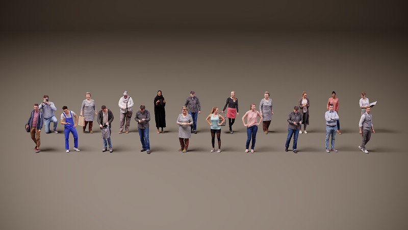 Сбор людей х 20 00 3D Модель .c4d .max .obj .3ds .fbx .stl .blend