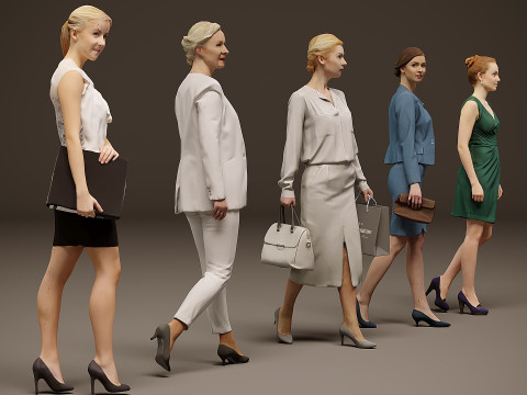Collectie vrouwen x 5 3D Model