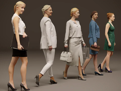 Collection of women x 5 3D Model