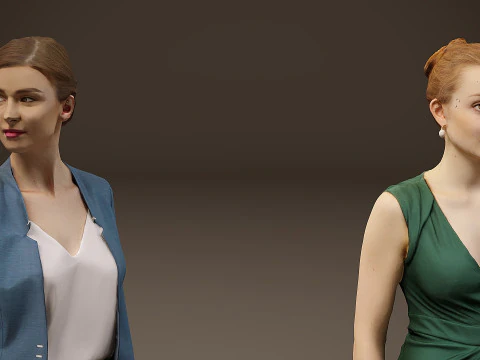 Collection of women x 5 3D Model