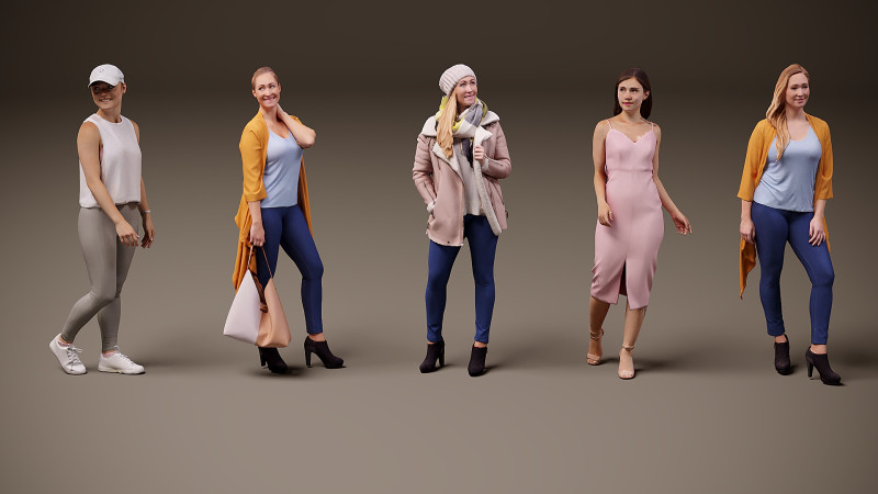Collectie vrouwen x 5 00 3D Model .c4d .max .obj .3ds .fbx .stl .blend 