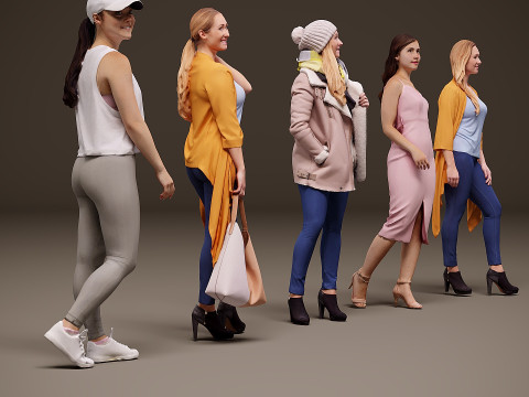 Collectie vrouwen x 5 00 3D Model