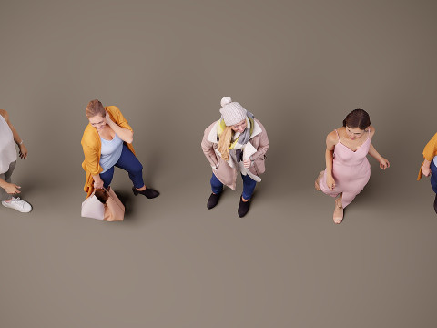 Collectie vrouwen x 5 00 3D Model