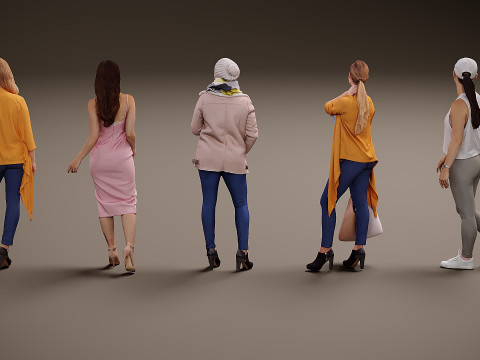 Collectie vrouwen x 5 00 3D Model