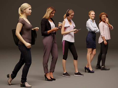 Collection of women x 5 01 3D Model