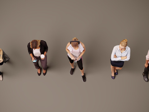 女性集合 x 5 01 3D 模型