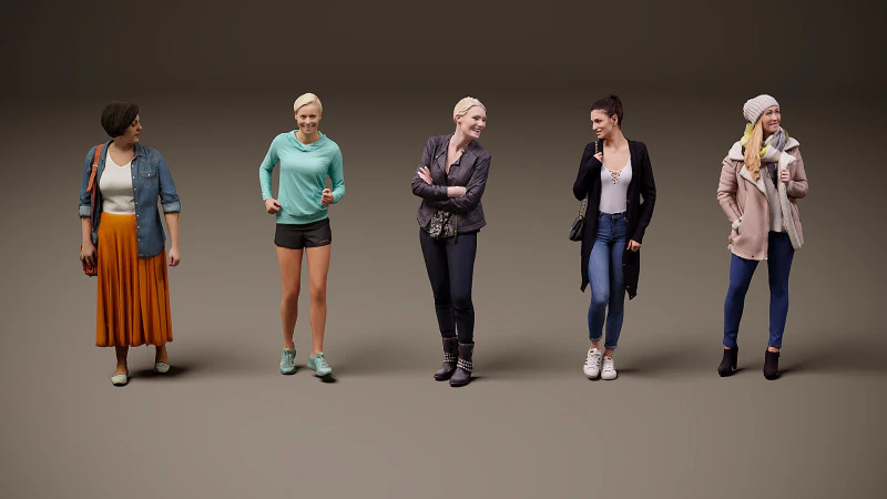 Cole&ccedil;&atilde;o de mulheres x 5 02 Modelo 3D .c4d .max .obj .3ds .fbx .stl .blend 