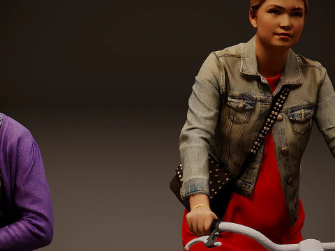 Cyclists-Collection x 4 3D Model