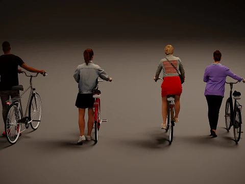 Cyclists-Collection x 4 3D Model