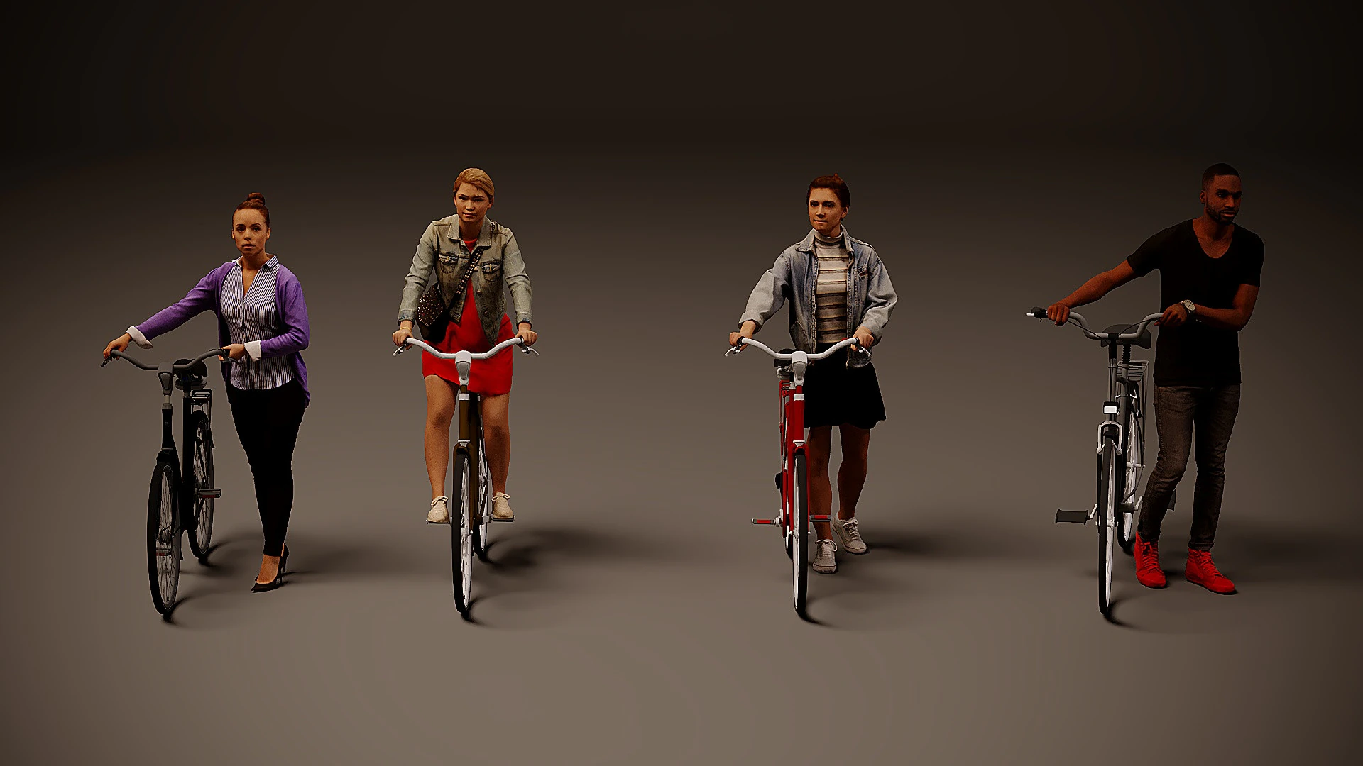 Cyclists-Collection x 4 3D Model .c4d .max .obj .3ds .fbx .stl .blend 