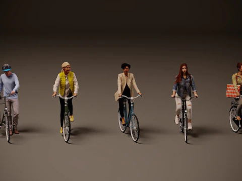 Bisiklet&ccedil;iler-Koleksiyon x 5 3D Model