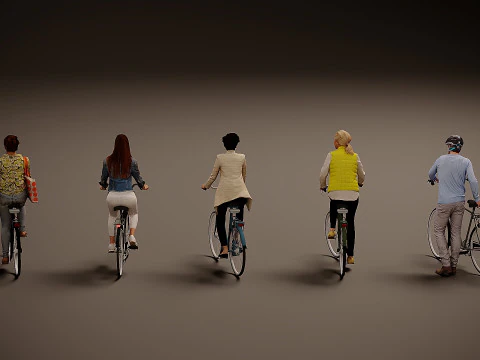 Cyclists-Collection x 5 3D Model