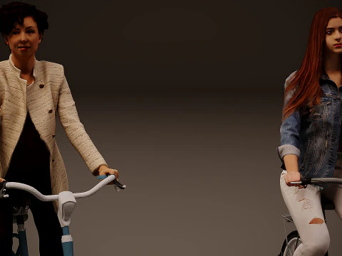 Cyclists-Collection x 5 3D Model