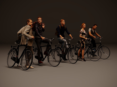 Cyclists-Collection x 5 00 3D Model