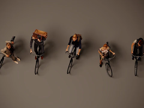 Cyclists-Collection x 5 00 3D Model