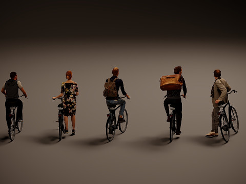 Cyclists-Collection x 5 00 3D Model